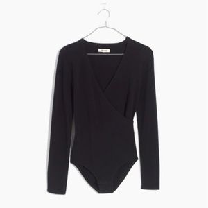 Madewell Black Wrap Bodysuit